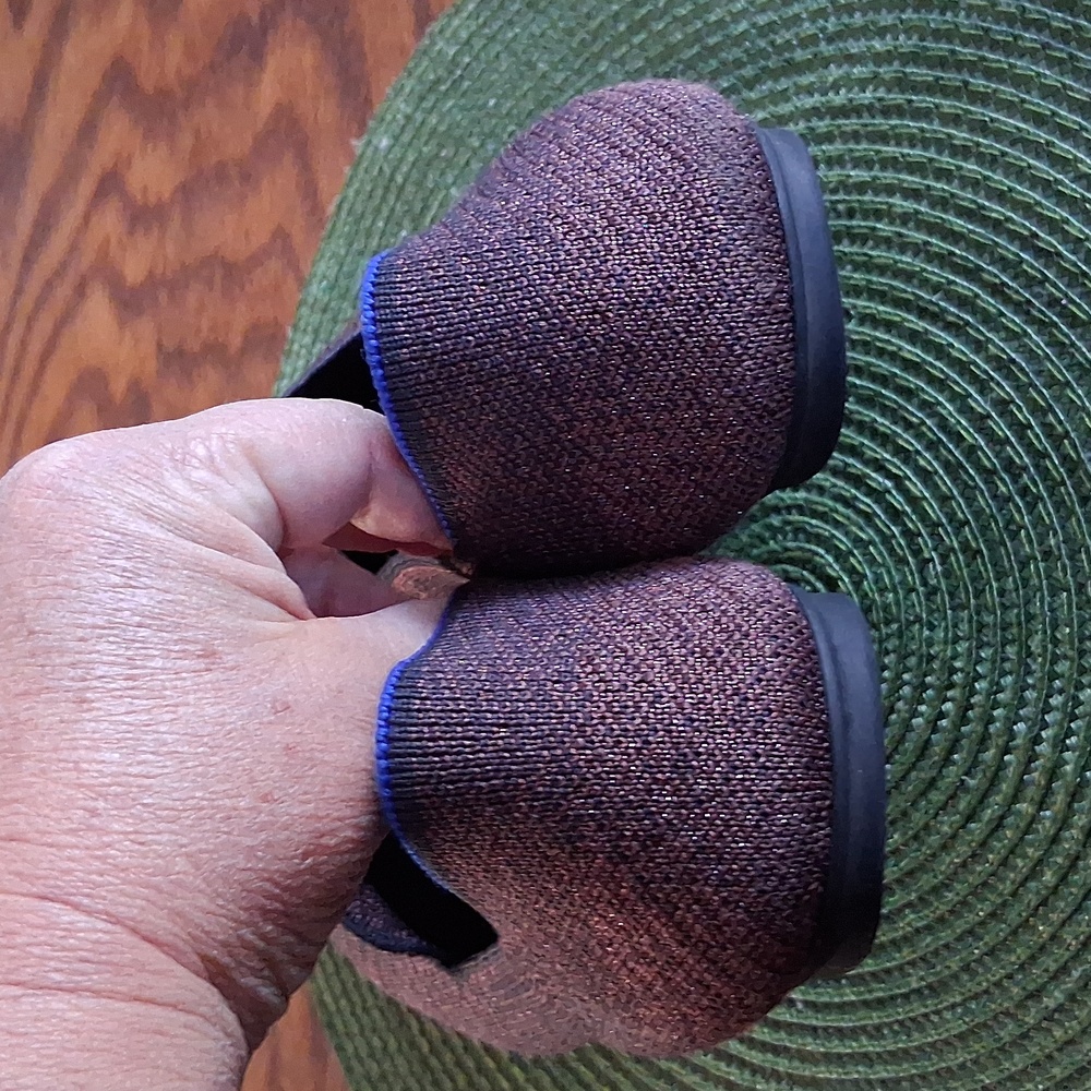 Rothy's The Loafer Brown Black Metallic Knit Comfort Flats Size 10 - Picture 6 of 10